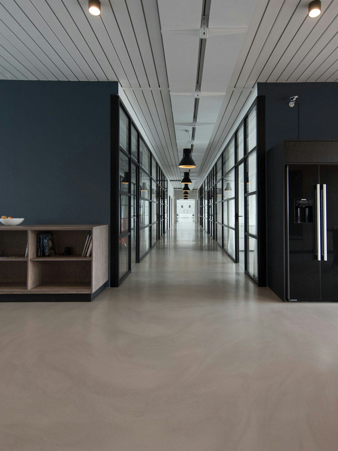 Corporate headquarters interior fit-out in Midtown Manhattan with custom millwork reception